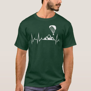 T-shirt Paraglider Heartbeat Funny Paragliding Cadeau