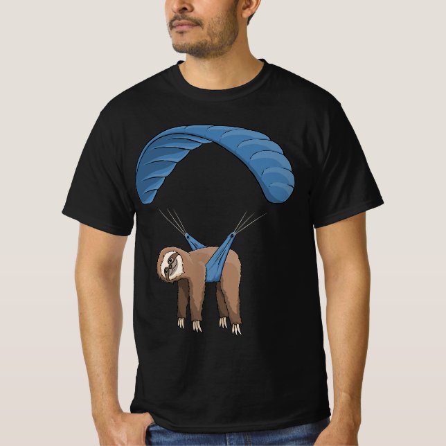 T-shirt Paragliding Flying Sloth Skydiving Paraglider  (Devant)