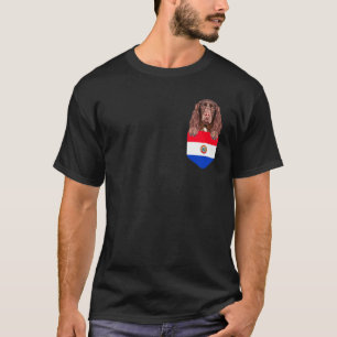 T-shirt Paraguay Drapeau Champ Chien Espagnol Dans Poche