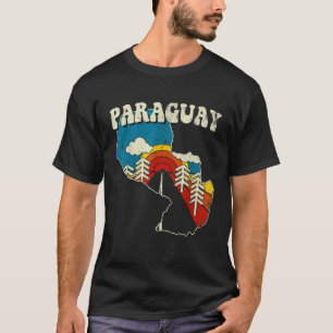 T-shirt Paraguay Vintage Pays Paraguayen Arc-en-ciel Rétro