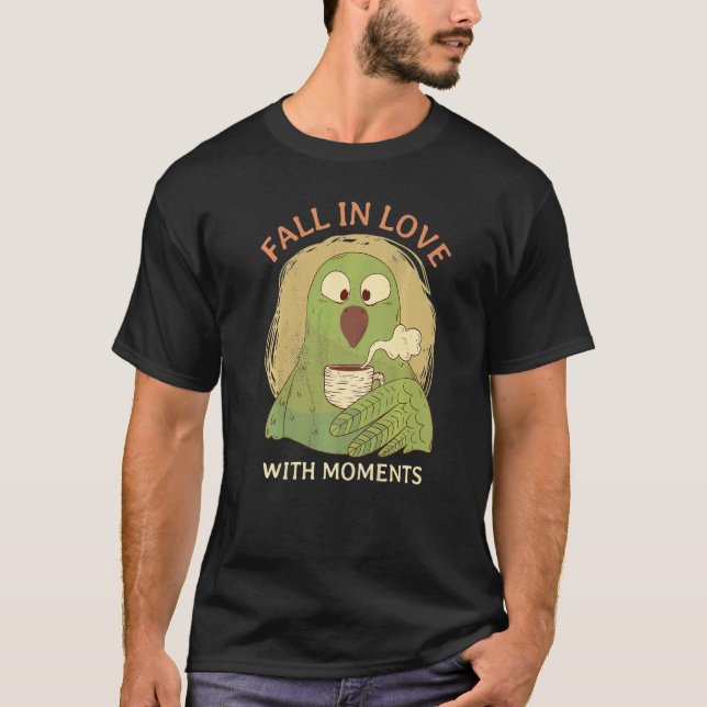 T-shirt Parakeet Tombe Amoureux Avec Les Moments (Devant)