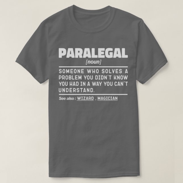 T-shirt Paralegal Noun Définition Humour adjoint juridique (Design devant)