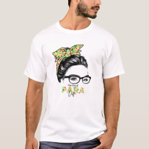 T-shirt Paralife Enseignant Messy Bun Vie Cheveux