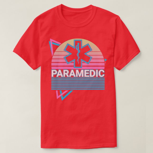 T-shirt Paramedic Nurse Medic EMS EMT Lifesaver Retro Cade (Design devant)