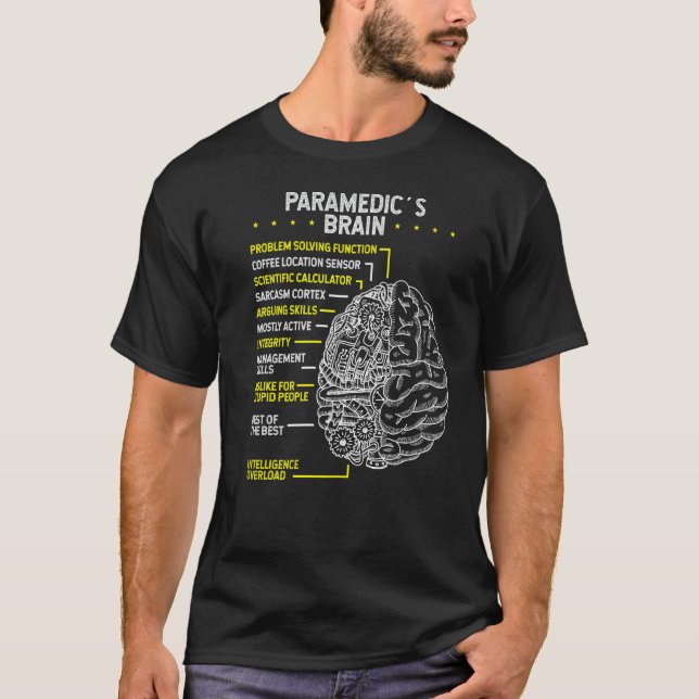 T-shirt Paramedic Urgence Médicale Technicien Cerveau Emt  (Devant)