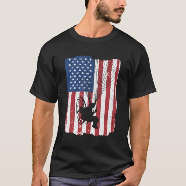 T-shirt Paramotor Pilote Parapente Powered Paraglider Amér (Devant)
