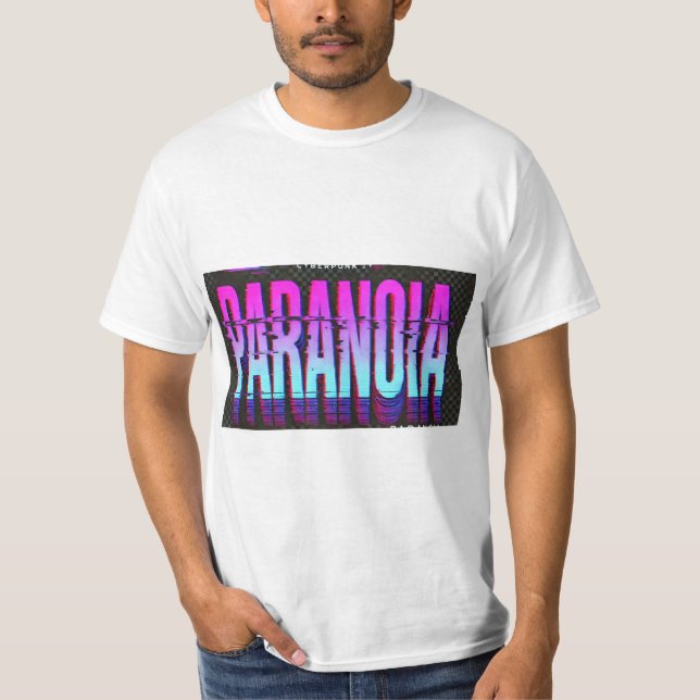 T-shirt "Paranoia" - Design Glitch Psichedelico (Devant)
