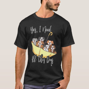 T-shirt Parapluie à l'envers plein avec chien animal