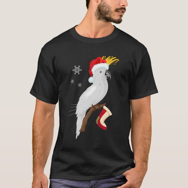 T-shirt Parapluie Cockatoo Santa Hat Noël drôle (Devant)