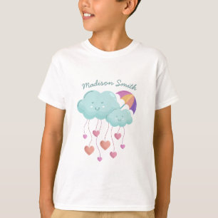 T-shirt Parapluie coloré avec de mignons nuages
