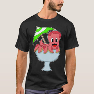 T-shirt Parapluie de cocktail pour fête des pieuvres