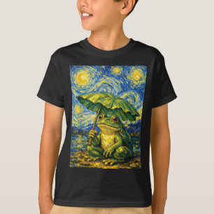T-shirt Parapluie de grenouille style art drôle