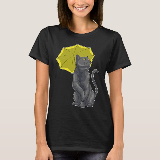 T-shirt Parapluie de pluie de chats (Devant)