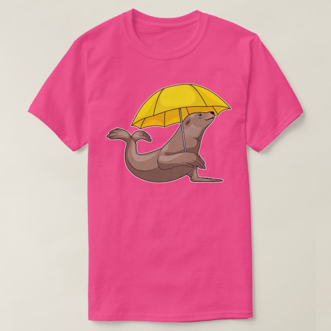 T-shirt Parapluie de pluie de phoque (Design devant)