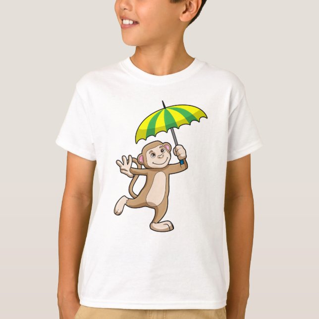 T-shirt Parapluie de pluie de singes (Devant)
