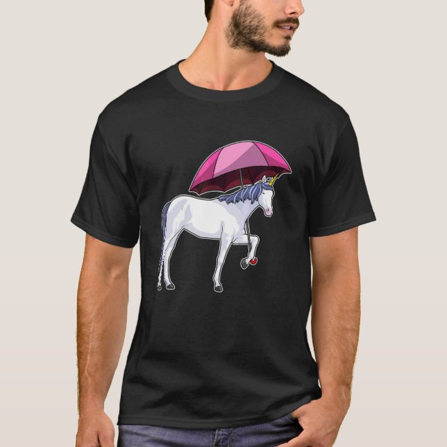 T-shirt Parapluie de pluie Unicorne (Devant)