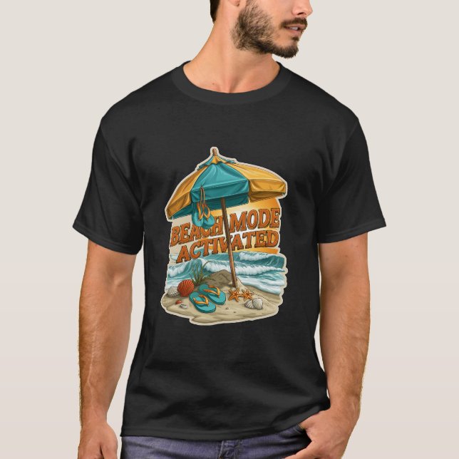 T-shirt Parapluie de vacances d'été mode plage activé (Devant)
