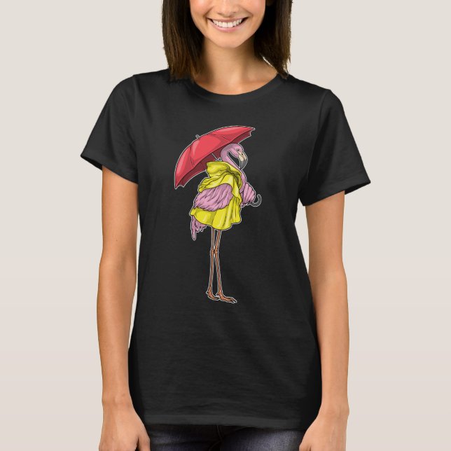 T-shirt Parapluie Flamant Rose (Devant)