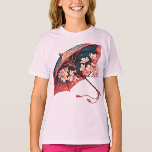 T-shirt Parapluie Traditionnel Japonais Sakura Aquarelle I
