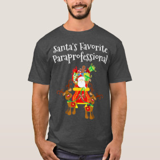 T-shirt Paraprofessionnel Noël Santas Aide préférée
