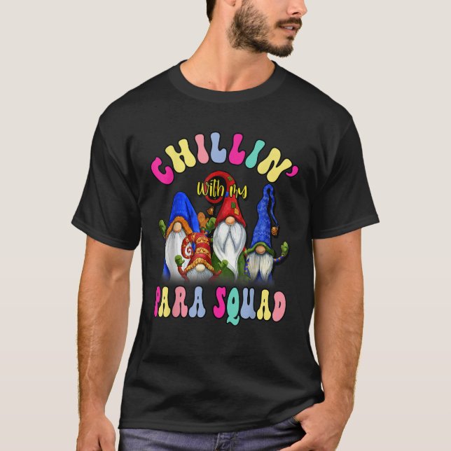 T-shirt Paraprofessionnel Para Squad Gnomes Chillin Noël (Devant)