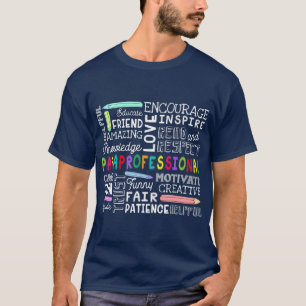 T-shirt Paraprofessionnel Word Cloud Cadeau Paraprofession