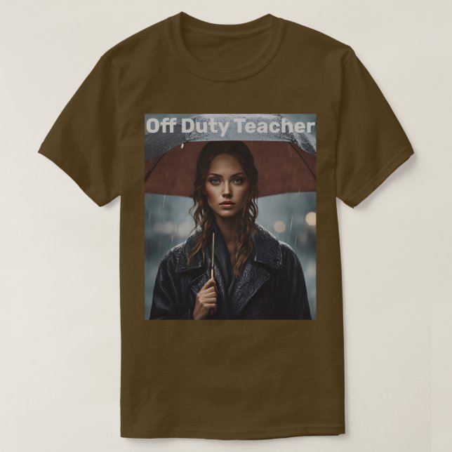 T-shirt parasol de pluie de l'enseignant hors serv (Design devant)