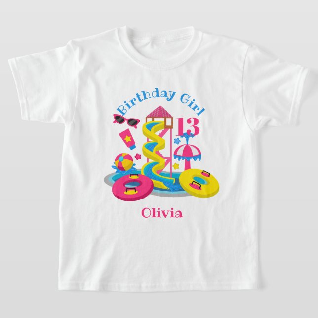 T-shirt Parc aquatique Birthday Girl chemise Pool Party (Poser)