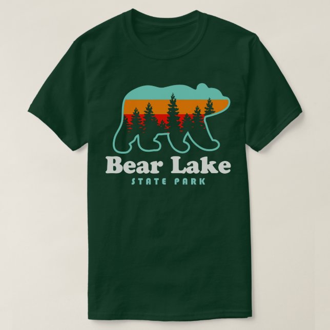 T-shirt Parc d'état de Bear Lake Utah Bear Retro Sunset (Design devant)