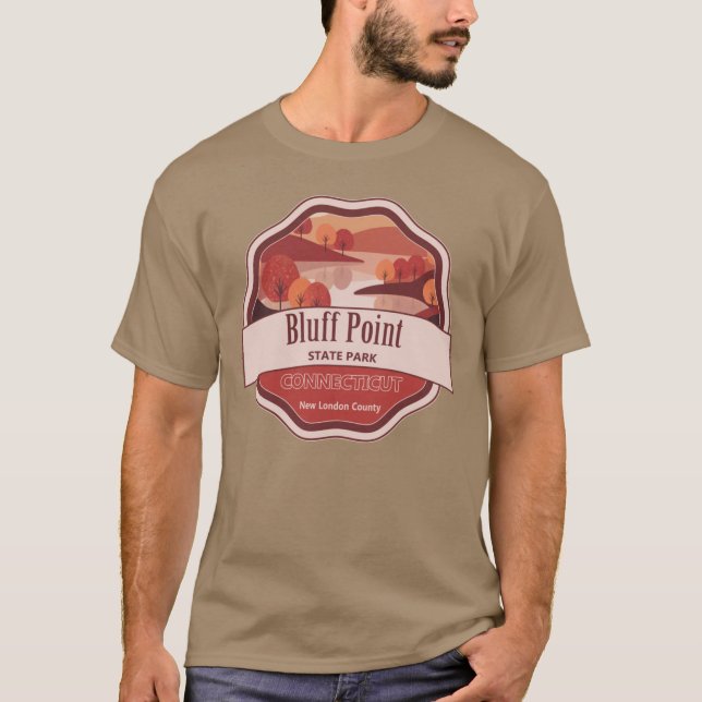 T-shirt Parc d'État de Bluff Point Comté de New London Con (Devant)