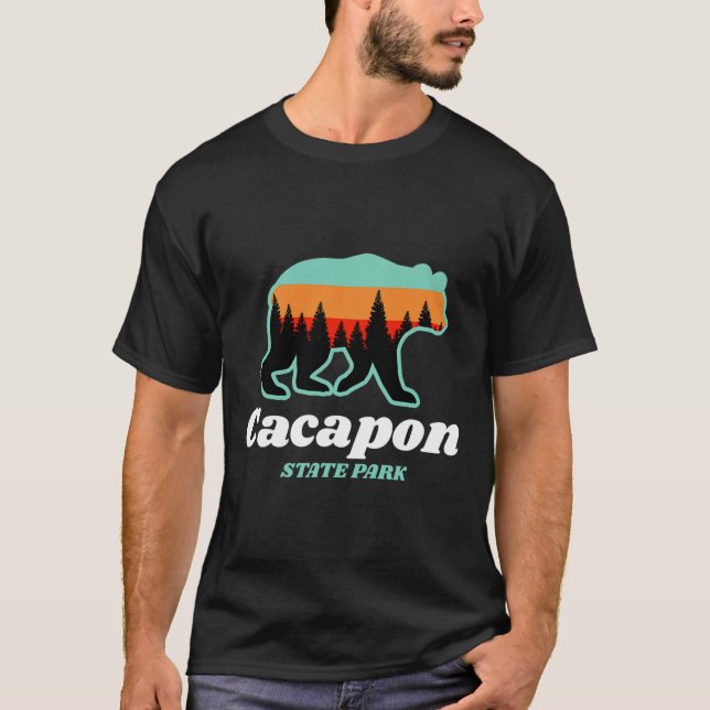 T-shirt Parc d'État de Capacon Virginie-Occidentale Ours É (Devant)