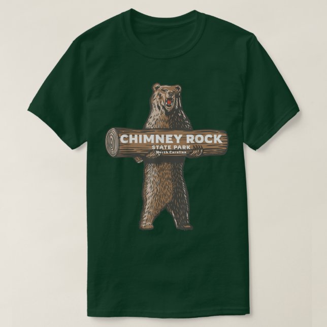T-shirt Parc d'état de Chimney Rock North Carolina Bear Va (Design devant)