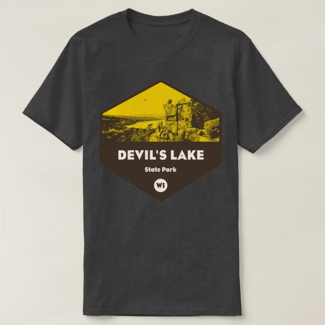 T-shirt Parc d'état de Devils Lake dans le Wisconsin (Design devant)