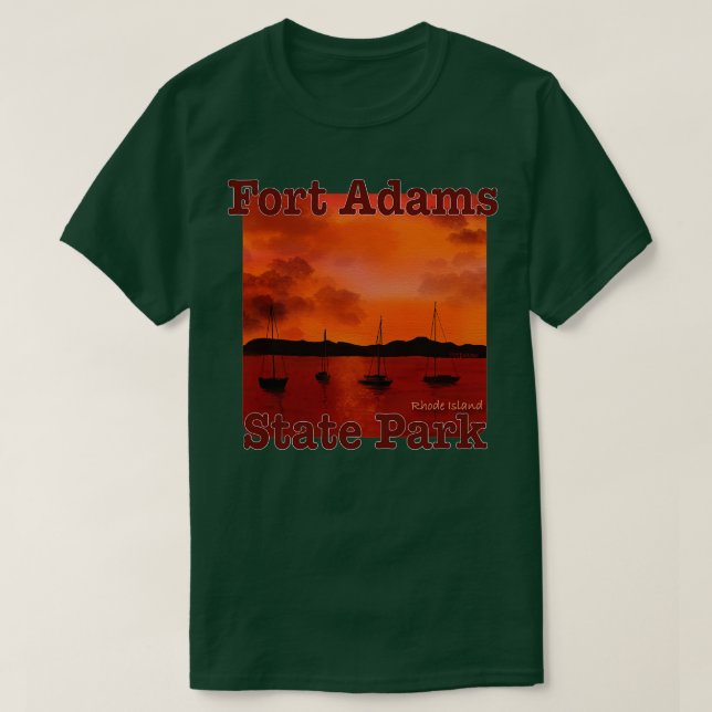 T-shirt Parc d'état de Fort Adams Rhode Island (Design devant)