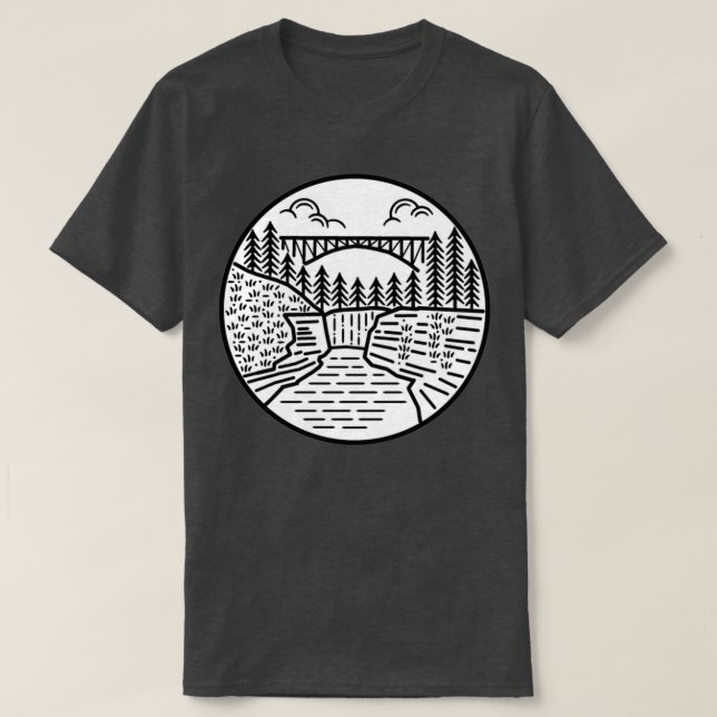T-shirt Parc d'état de Letchworth Upper Falls et Bridge (Design devant)