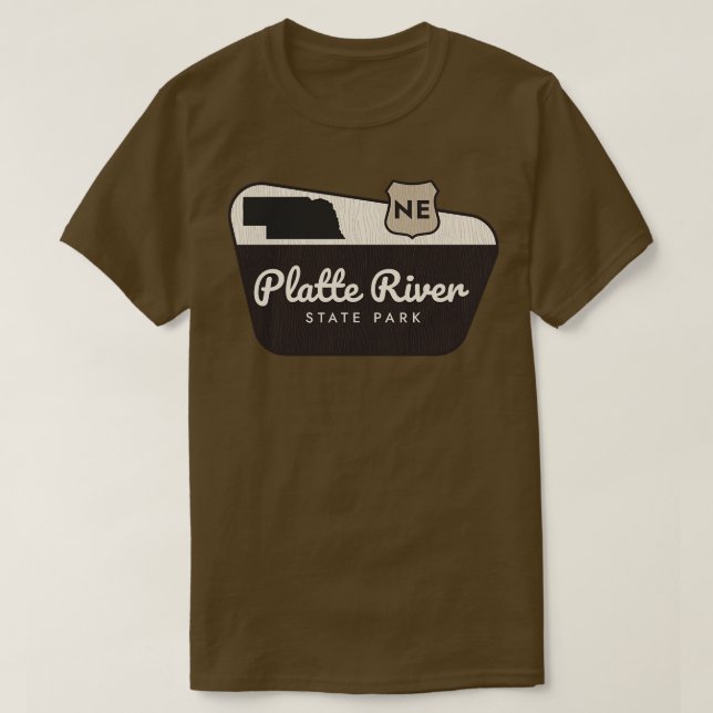 T-shirt Parc d'état de Platte River Nebraska Affiche de bi (Design devant)