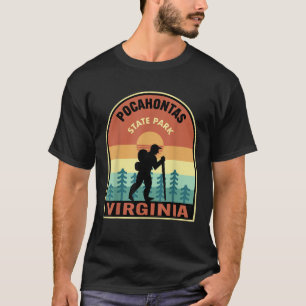 T-shirt Parc d'état de Pocahontas Virginia Retro Randonnée