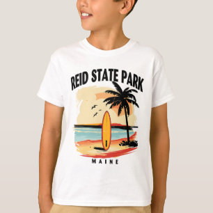 T-shirt Parc d'État de Reid Maine Surfboard Surfant Hommes