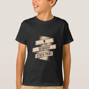 T-shirt Parc d'État de Sequoia Nevada Nv Panneau en bois V