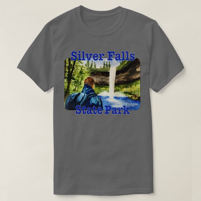 T-shirt Parc d'état de Silver Falls en Oregon (Design devant)