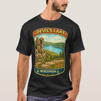 T-shirt Parc d'État du lac du Diable Wisconsin Randonnée e