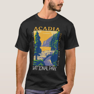 T-shirt Parc national Acadia Bar Port Otter Cliff Rétro