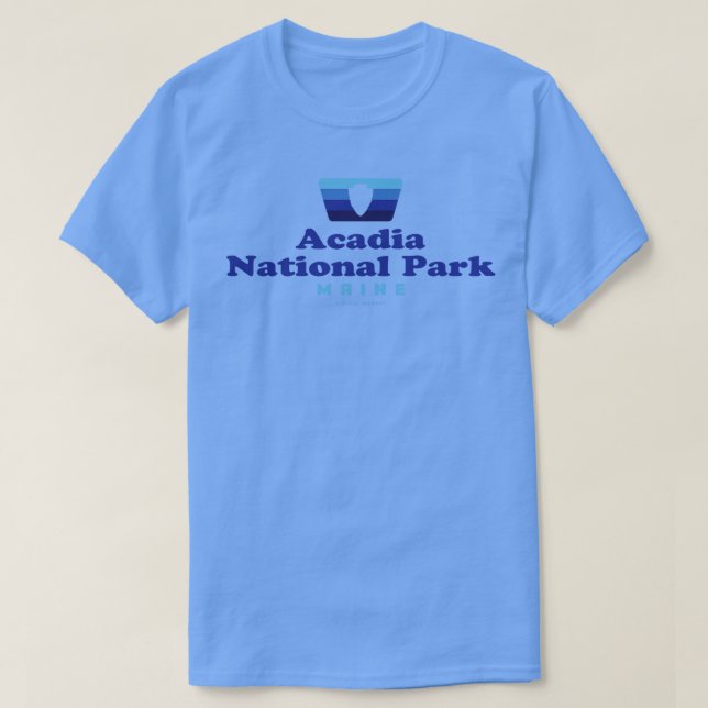 T-shirt Parc national Acadia Insigne rétro Arrowhead bleu (Design devant)