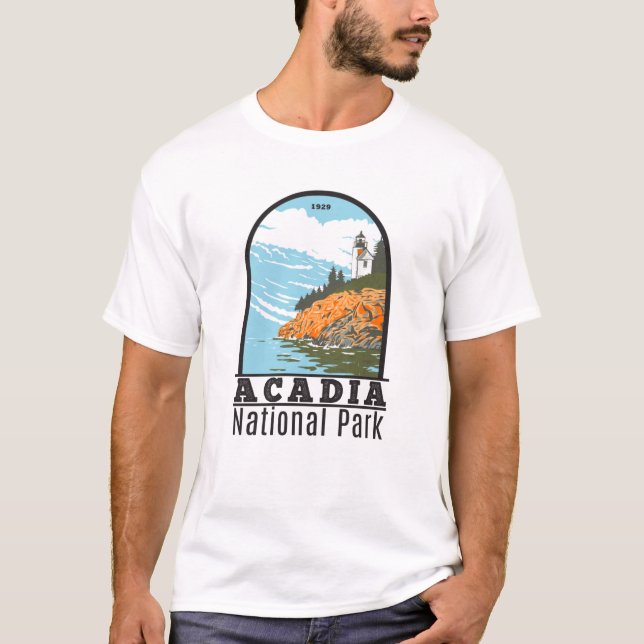 T-shirt Parc national Acadia Phare du Port Bar Maine (Devant)