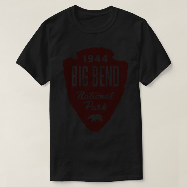 T-shirt Parc national Big Bend Bear Arrowhead Brown (Design devant)