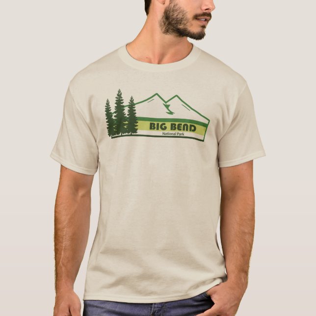 T-shirt Parc national Big Bend Green Stripes (Devant)