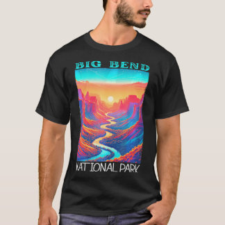 T-shirt Parc National Big Bend Randonnée Vintage Camping V