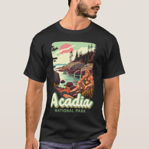 T-shirt Parc national d'Acadia Sasquatch WPA Classique Mai