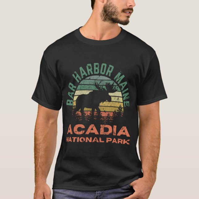T-shirt Parc national de Bar Harbour Acadia Maine Moose Ra (Devant)