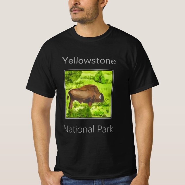 T-shirt Parc national de Bison, Yellowstone (Devant)